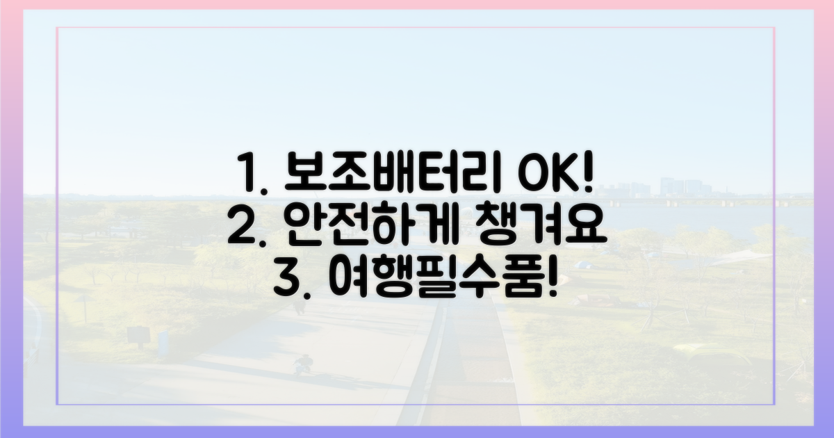 안전하게 보조배터리 챙기기