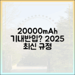 20000mAh 보조배터리 기내반입, 2025년 최신 규정 총정리