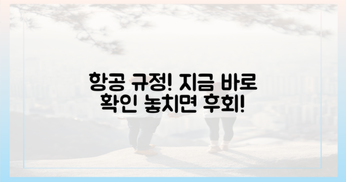 항공 규정, 지금 확인하세요!