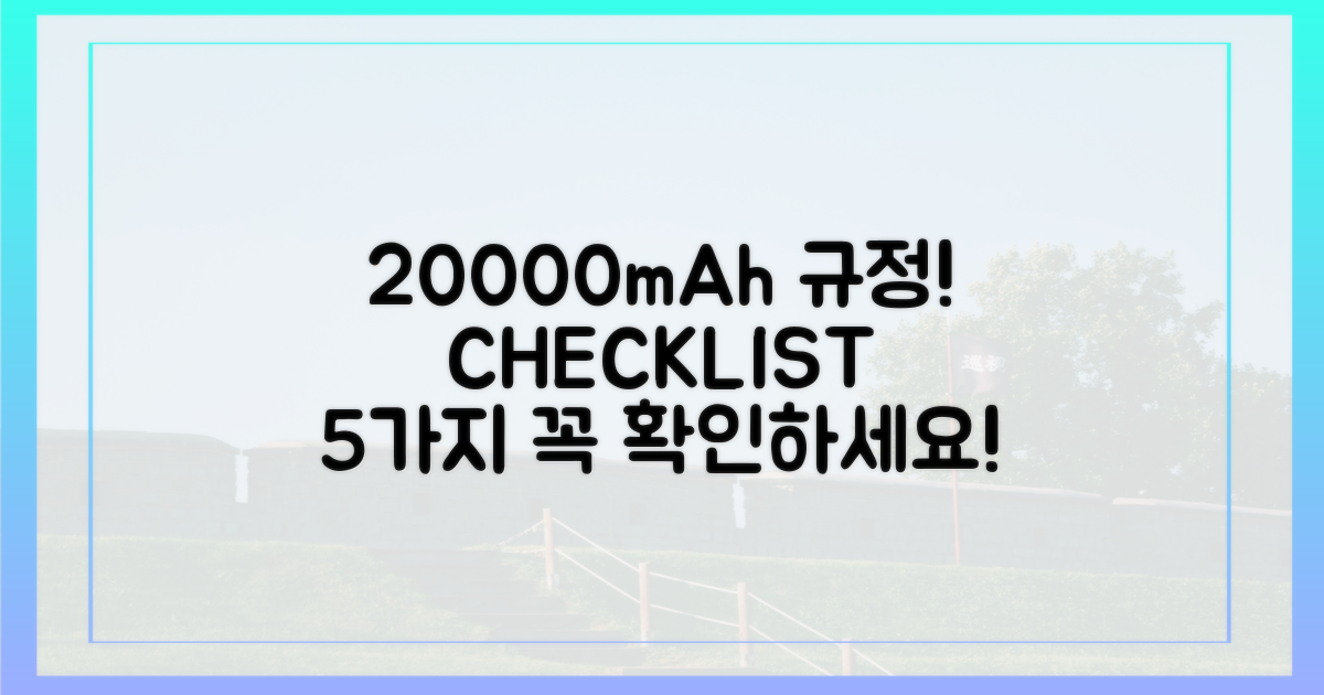 20000mAh 규정, 5가지 체크리스트 공개