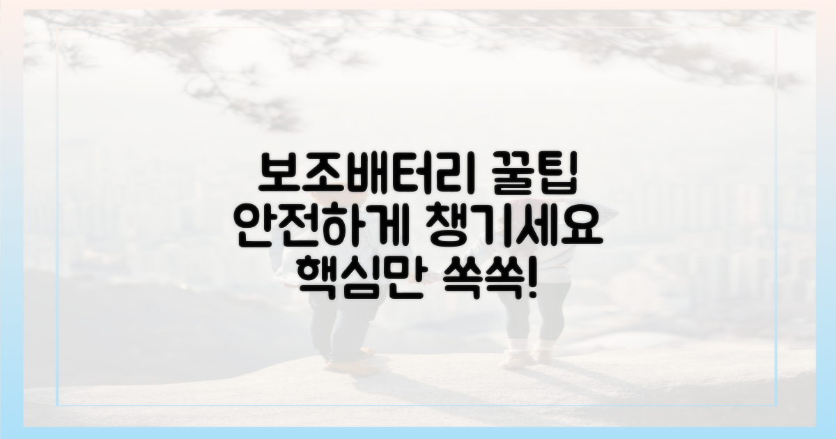 안전하게 보조배터리 챙기는 꿀팁