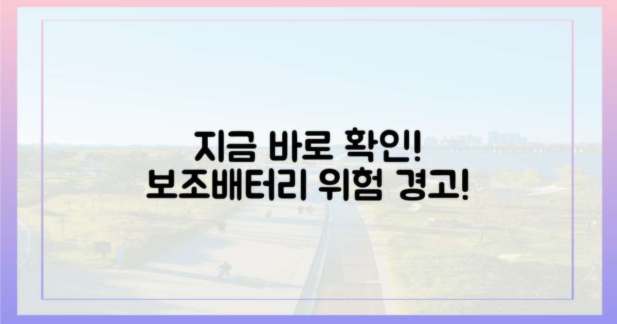 지금 당신의 보조배터리를 점검하세요