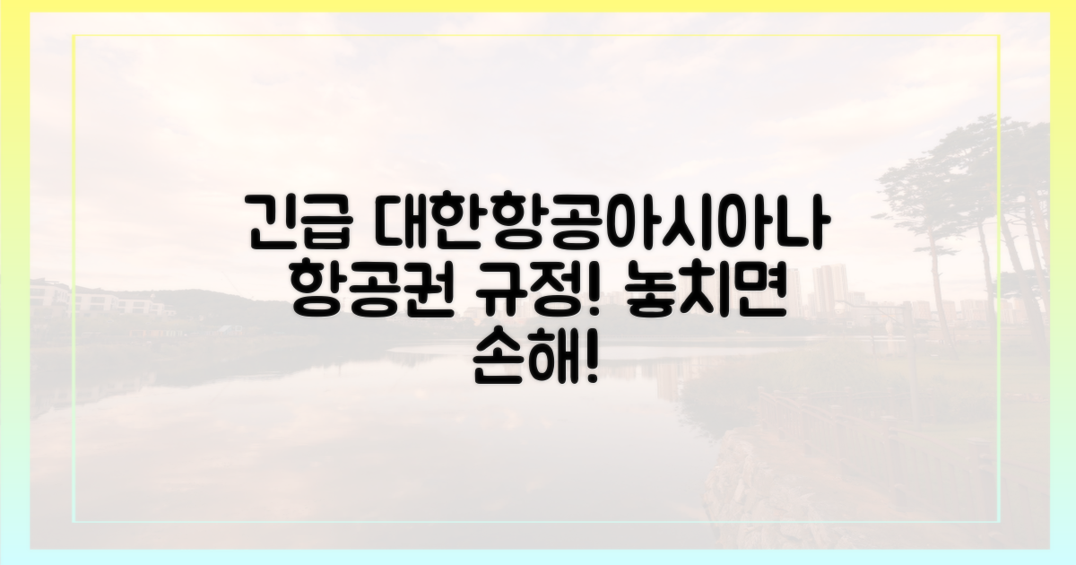 대한항공, 아시아나 규정 확인하세요!