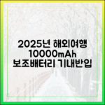 2025년 해외여행, 10000mAh 보조배터리 기내 반입 최신 정보 총정리