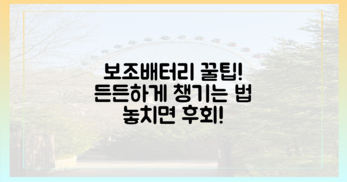 보조배터리, 든든하게 챙기는 법?