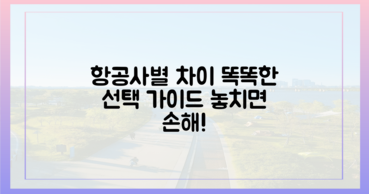 항공사별 미묘한 차이점 분석