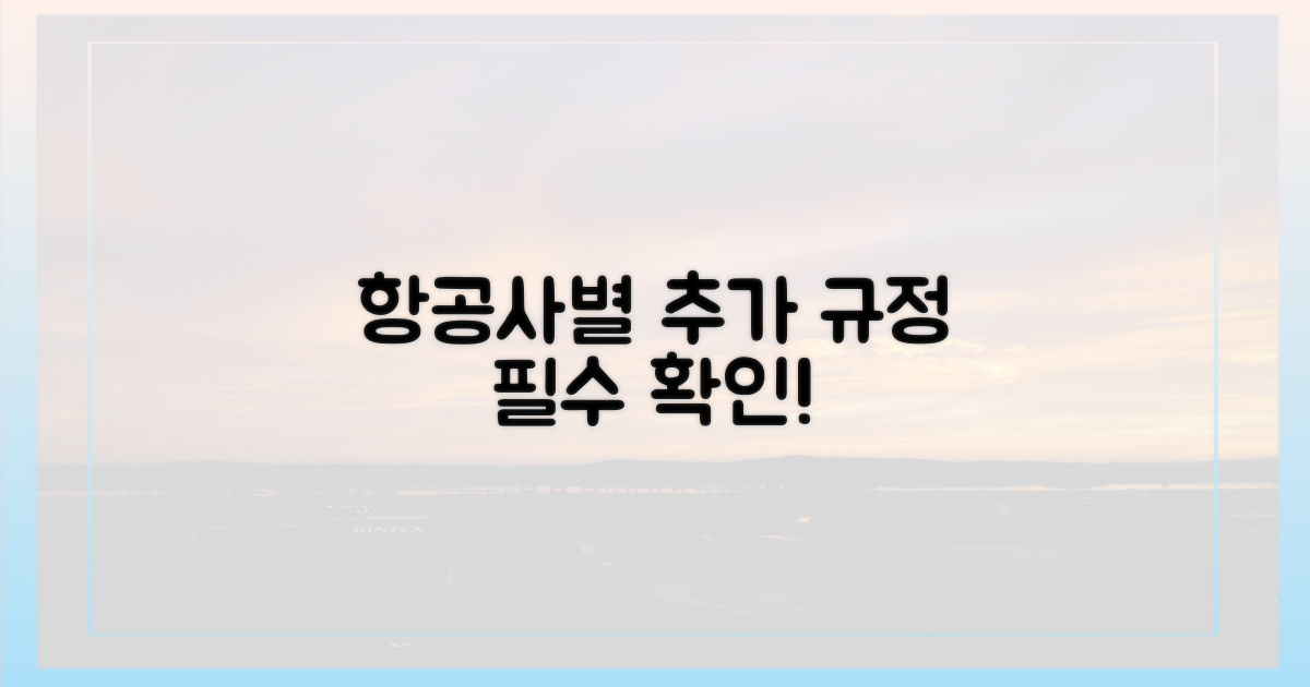 항공사별 추가 규정 확인