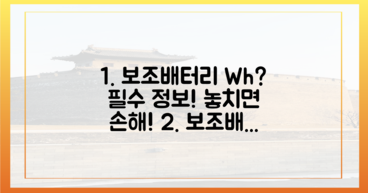 보조배터리 Wh, 왜 알아야 할까?