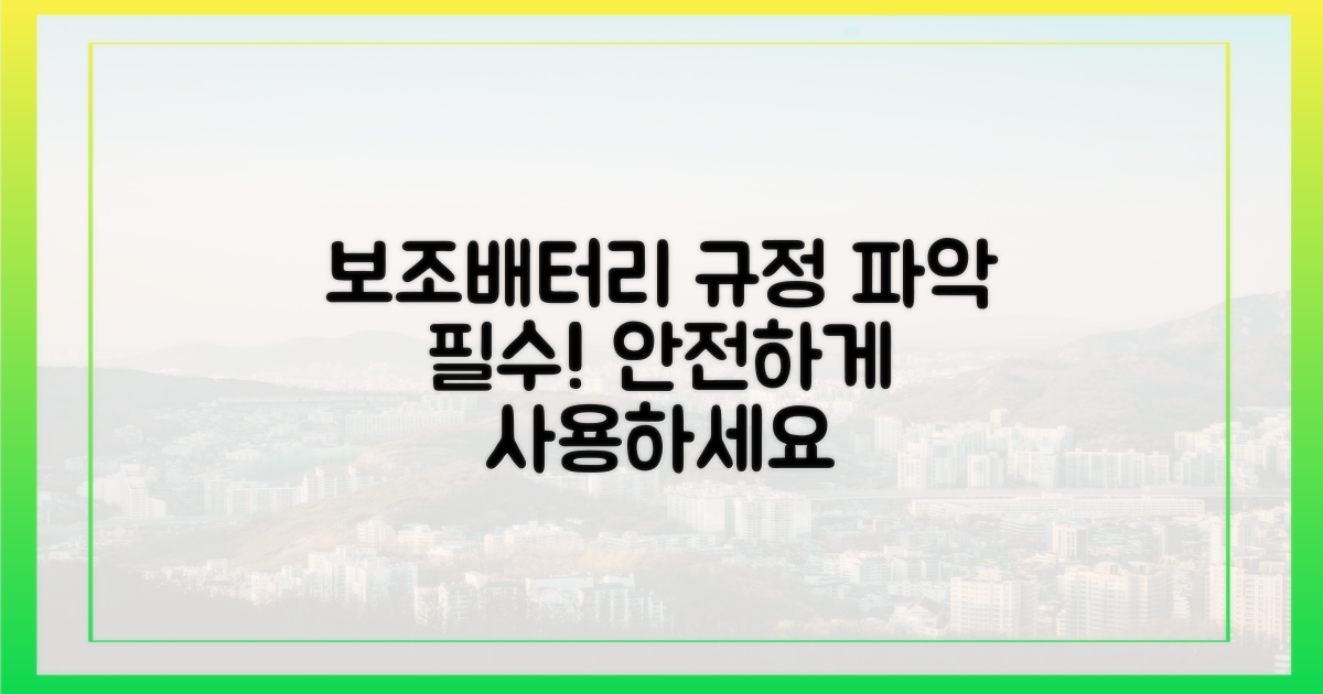 보조배터리 규정부터 파악하세요