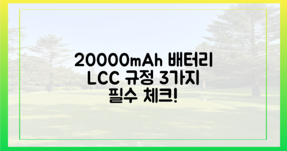 20000mAh 보조배터리, LCC 규정 3가지