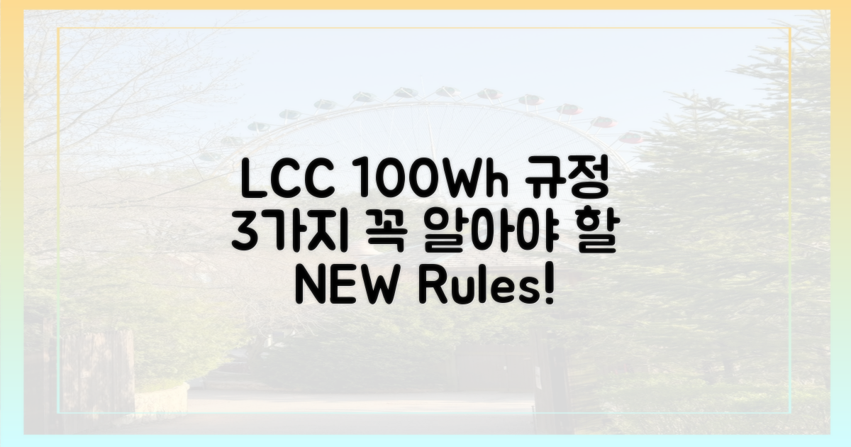 100Wh 이하 LCC 규정 3가지