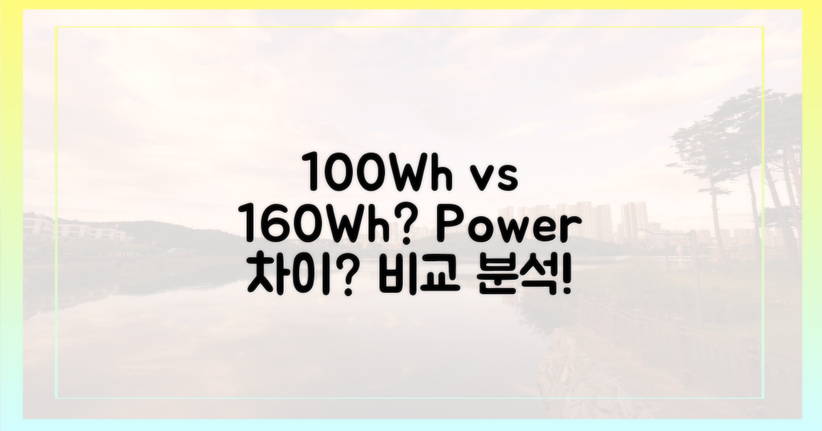 100Wh, 160Wh, 정확히 무엇이 다를까?