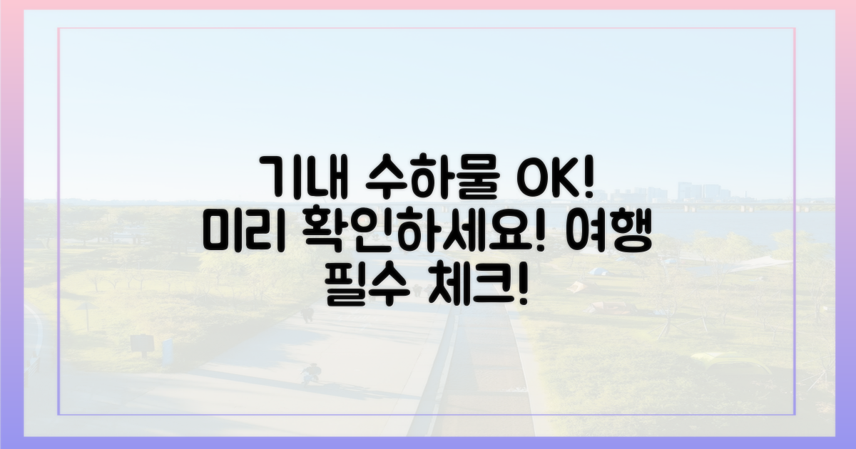 기내 반입 가능 여부, 미리 확인하세요!