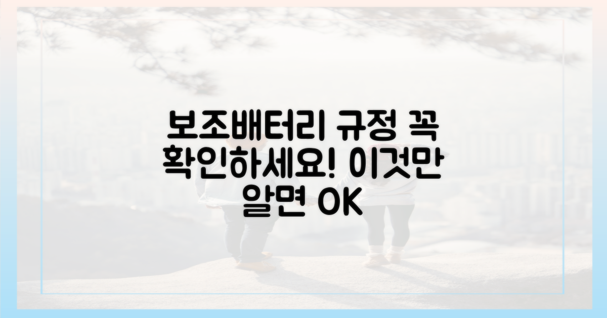 보조배터리, 규정 확인하세요!