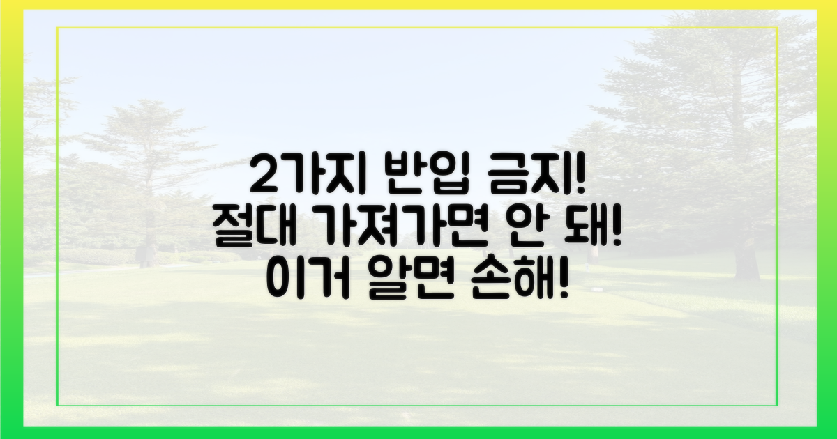 2가지 반입 금지 항목