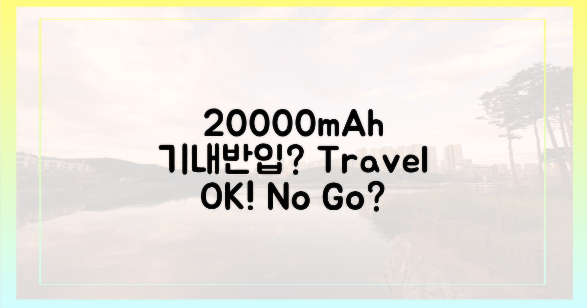 20000mAh 보조배터리, 기내 반입 가능할까?