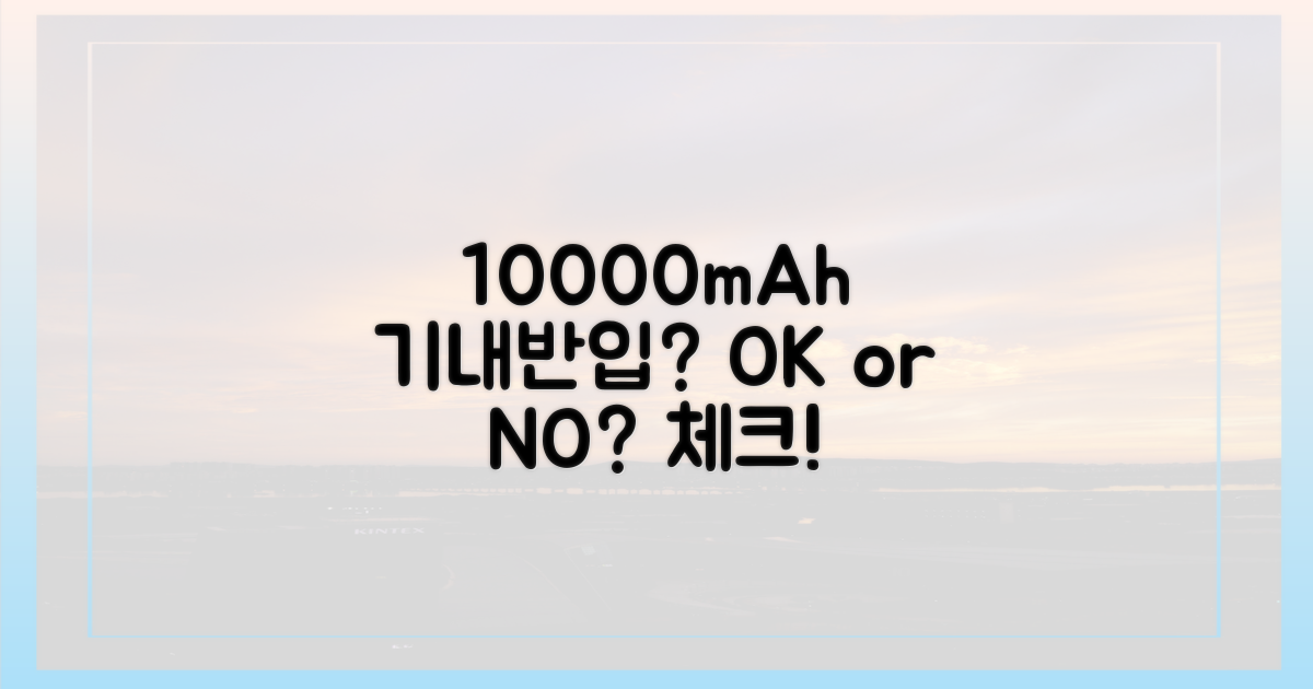 10000mAh 보조배터리, 기내 반입 가능할까?