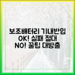 보조배터리 기내 반입 실패 후기? 나는 절대 겪지 않는 법