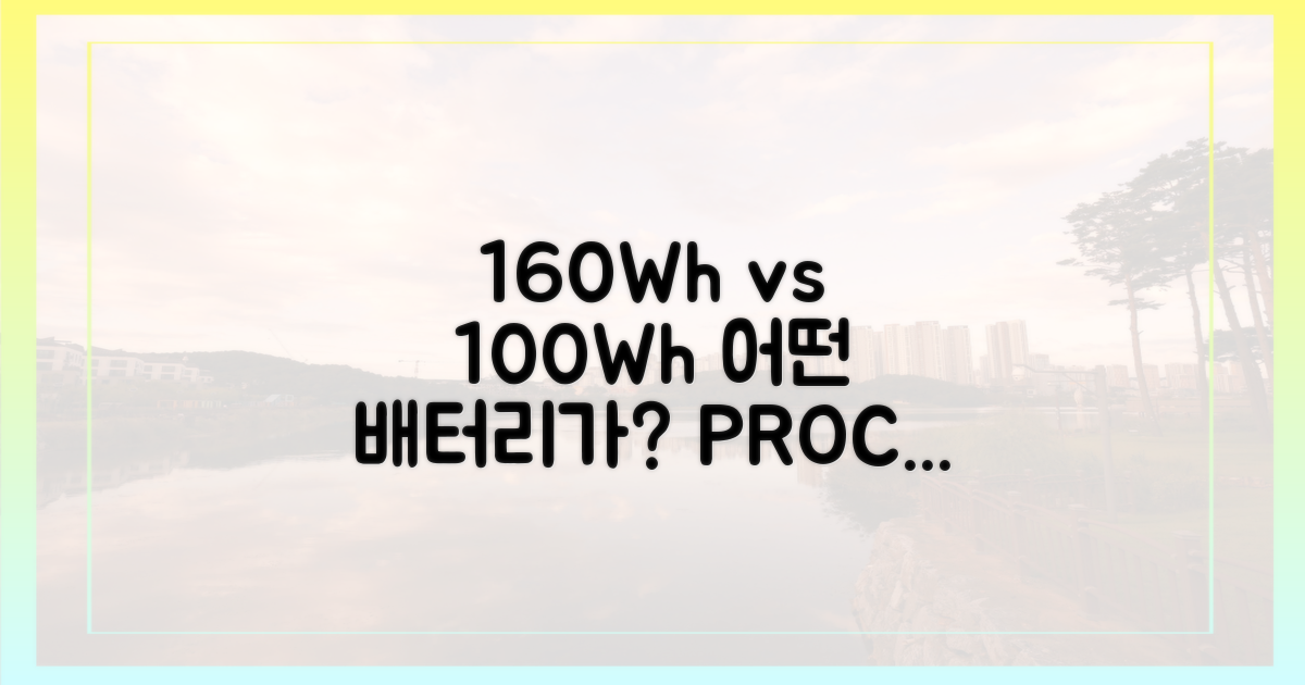 160Wh, 100Wh 기준 비교