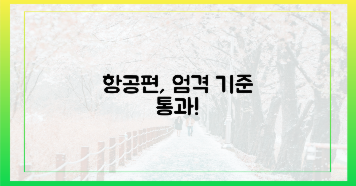 항공편, 기준은 엄격했다