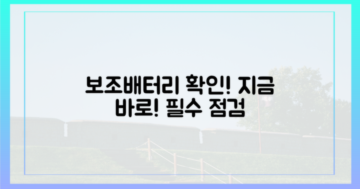 당신의 보조배터리를 확인하세요