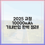 2025년 최신 규정, 10000mAh 보조배터리 기내 반입 이 글 하나로 끝내세요