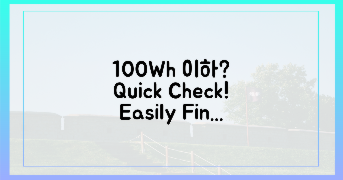 100Wh 이하 확인법