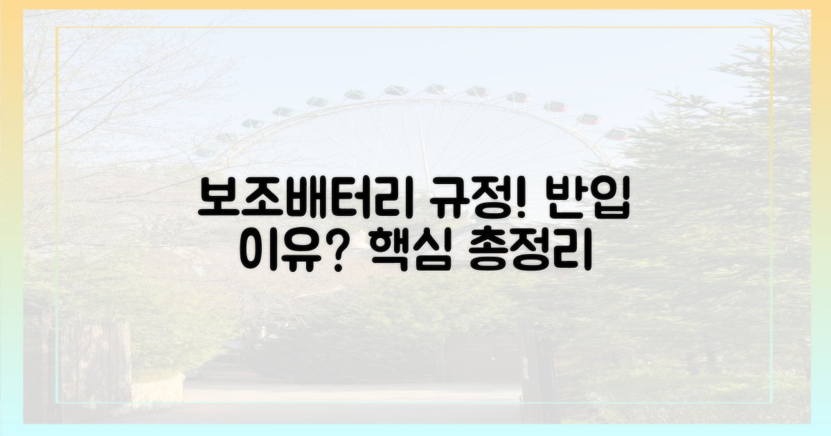 보조배터리, 왜 반입 규정이 있을까요?