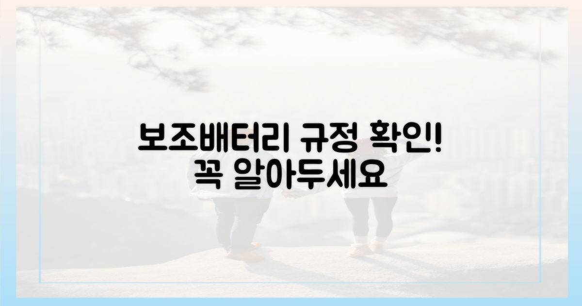 보조배터리 규정 확인하세요!
