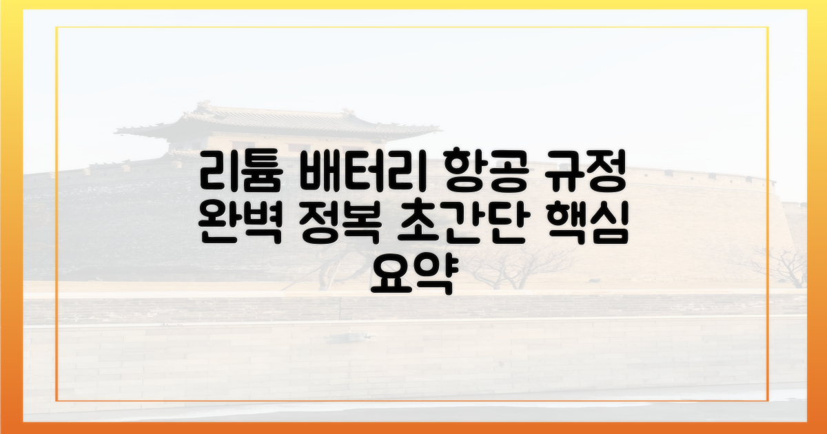 리튬 배터리 항공 규정 이해