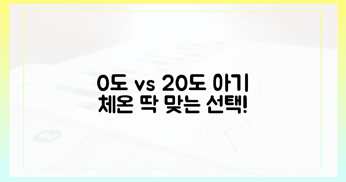0도 vs 20도, 아이 체온 지키는 최적의 선택