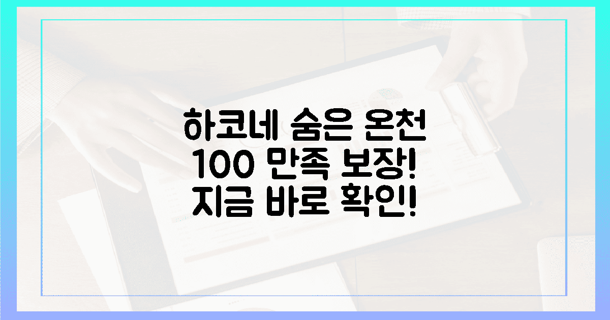 100% 만족 보장! 하코네 숨은 온천은 어디?