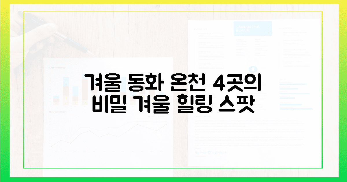 4곳: 겨울 동화 속 온천 비밀