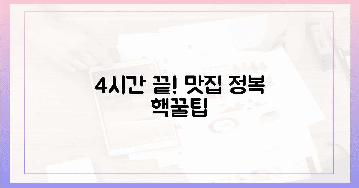 4시간 만에 맛집 섭렵 비법!