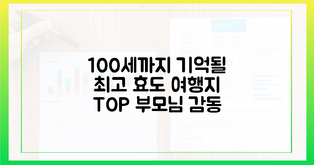 100세까지 기억될 최고의 효도 여행지는?