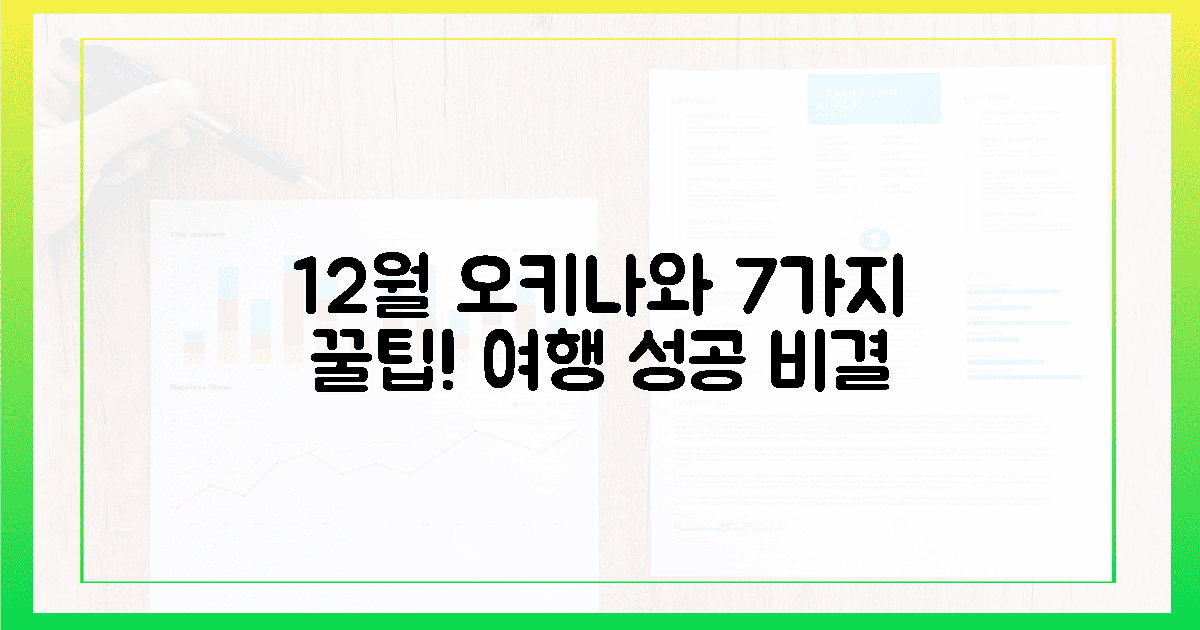 7가지 꿀팁, 12월 오키나와 여행 성공 비결!