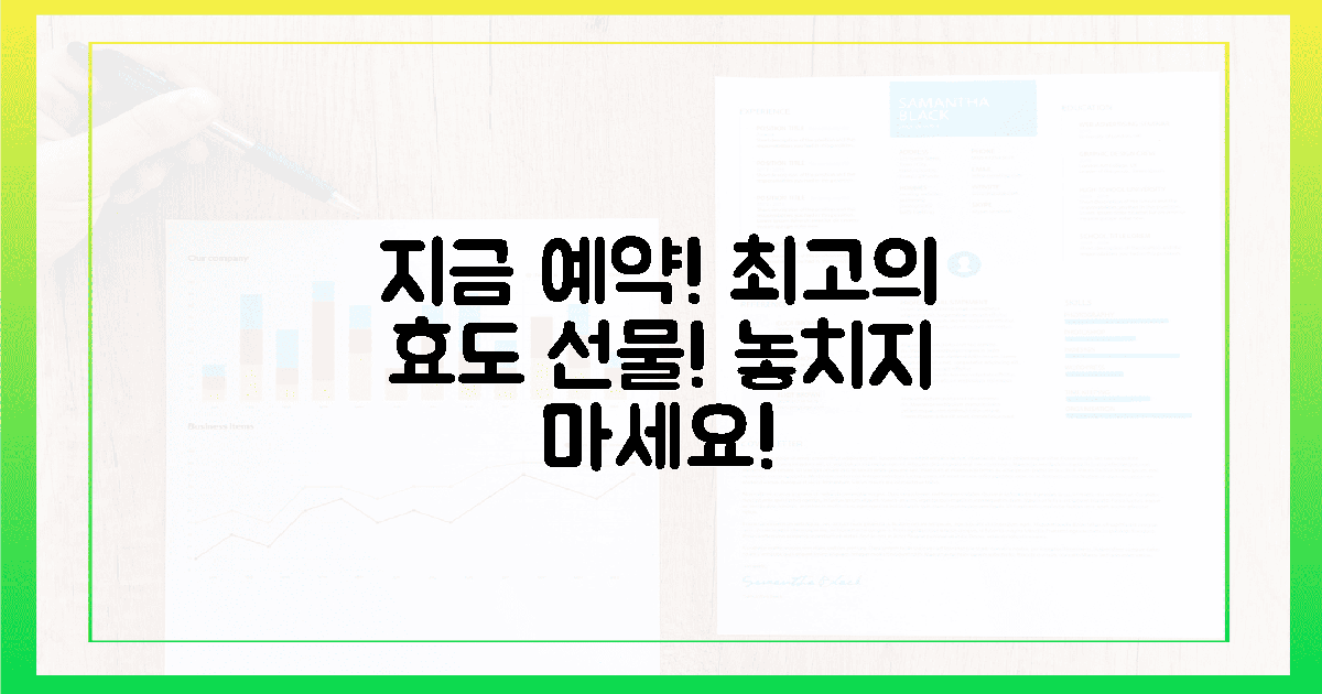 지금 예약! 최상의 효도 선물!