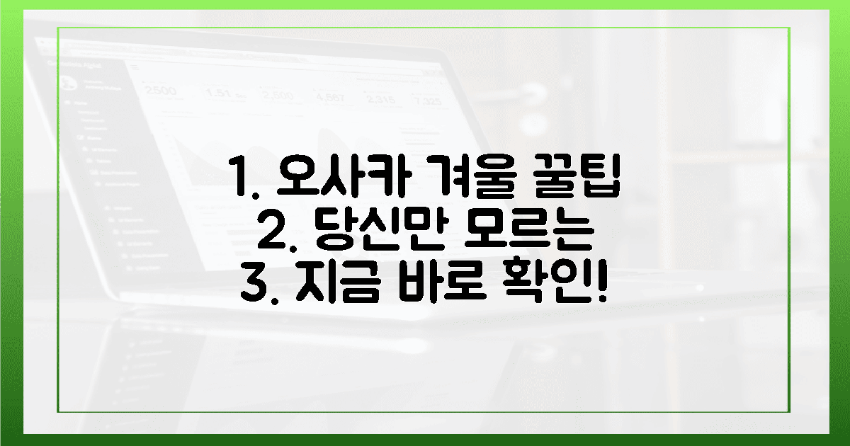 당신만 모르는 오사카 겨울 꿀팁