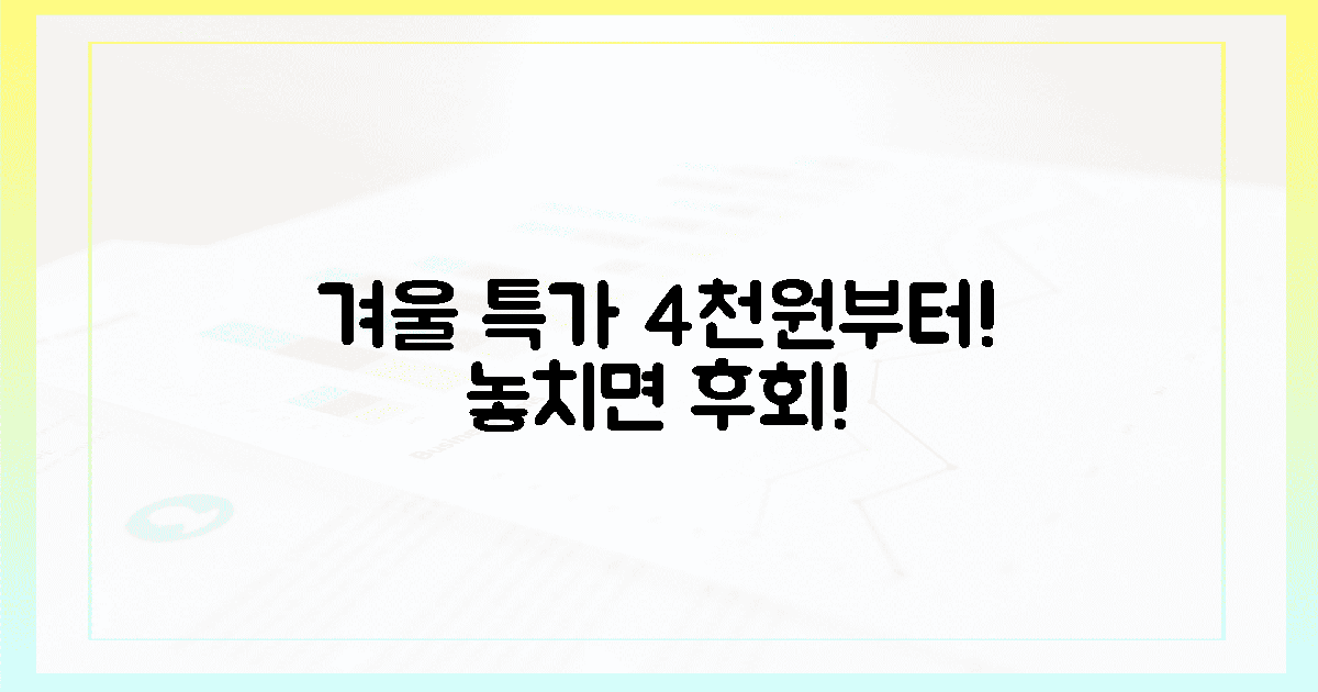 4천원부터! 겨울 한정 특가