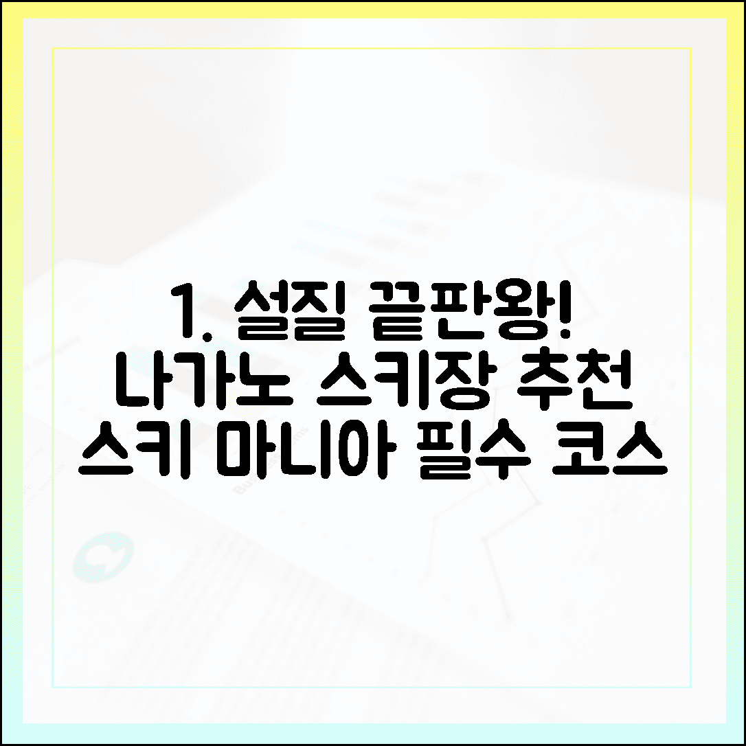 스키 마니아들의 성지, 설질 끝판왕 나가노 스키장 추천 및 이용 팁 3