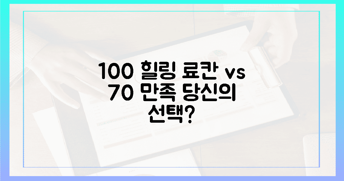 100% 맞춤 힐링 vs 70% 만족 료칸?