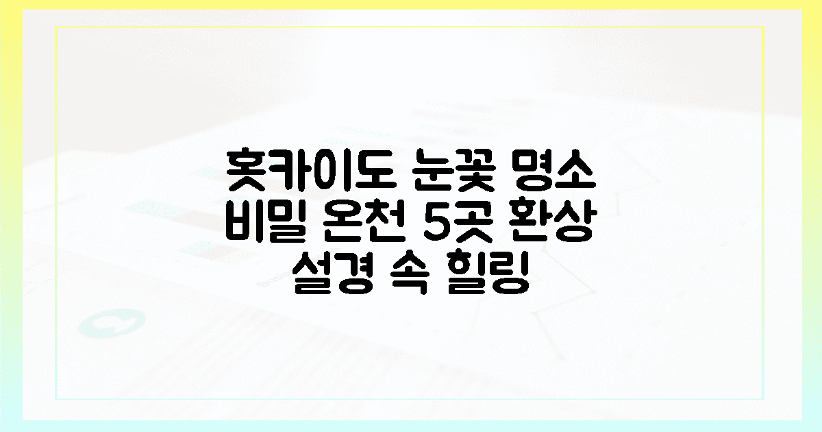 홋카이도, 그림 같은 설경 속 5곳 비밀 온천