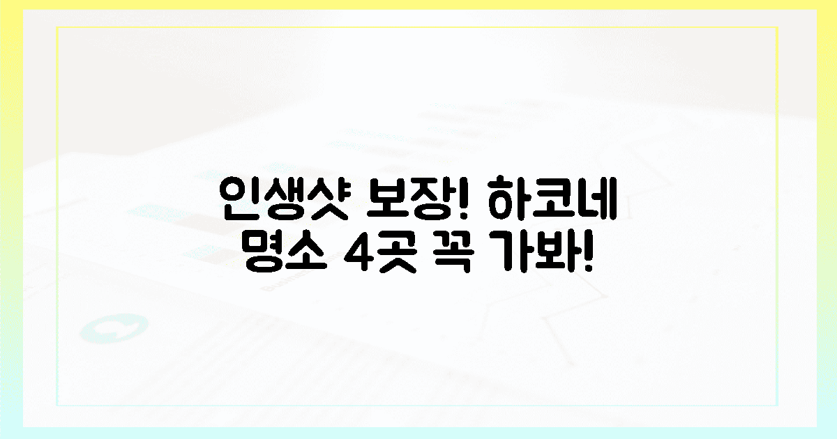 인생샷 보장! 하코네 명소 4곳 추천