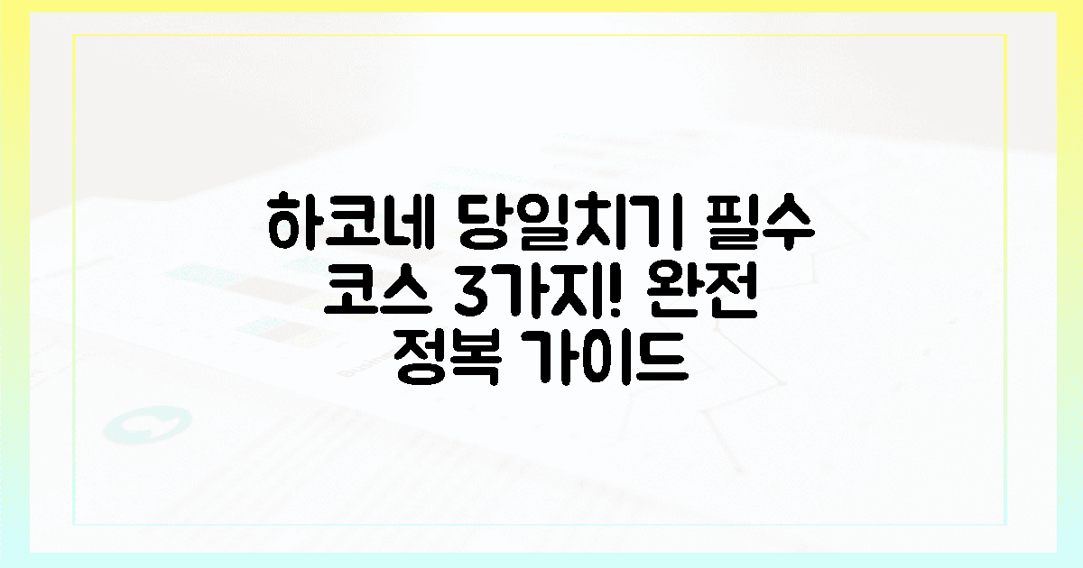 3가지 필수 코스! 하코네 당일치기 완전 정복