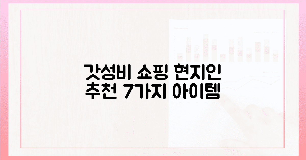 갓성비 쇼핑: 현지인 추천 7가지 아이템