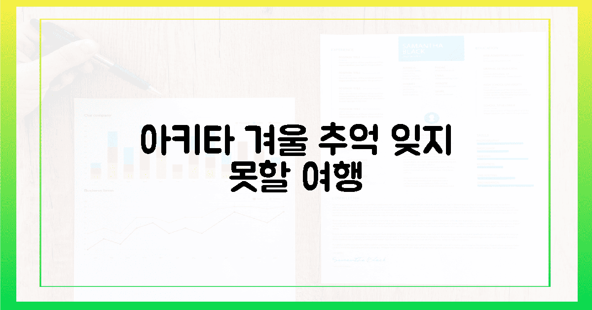 🚄 잊지 못할 아키타 겨울 추억