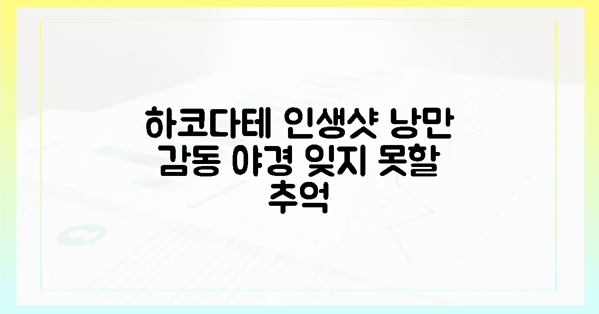 낭만과 감동, 하코다테 야경 속 인생샷