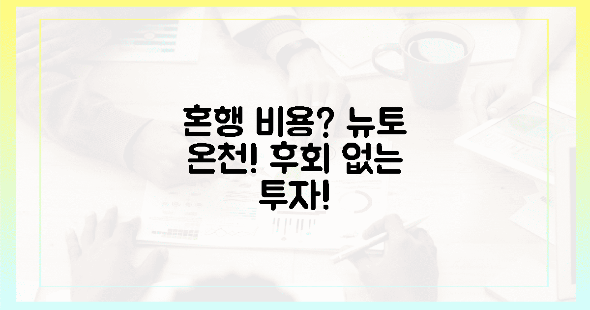 혼행 비용? 뉴토 온천, 후회 없는 투자!