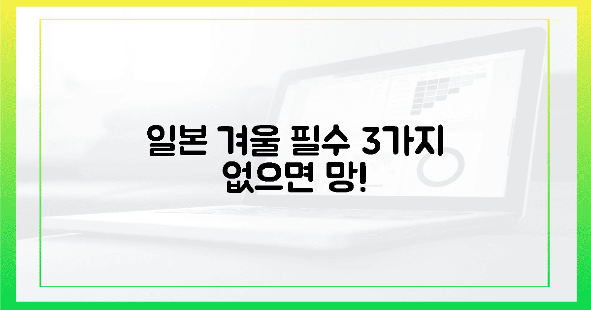 일본 겨울, 이 3가지 없으면 망해요!