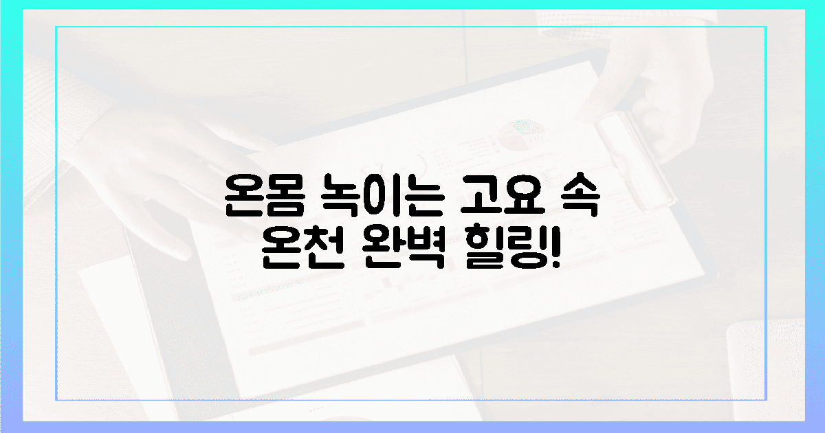 첫 번째: 온몸 녹이는 고요 속 온천